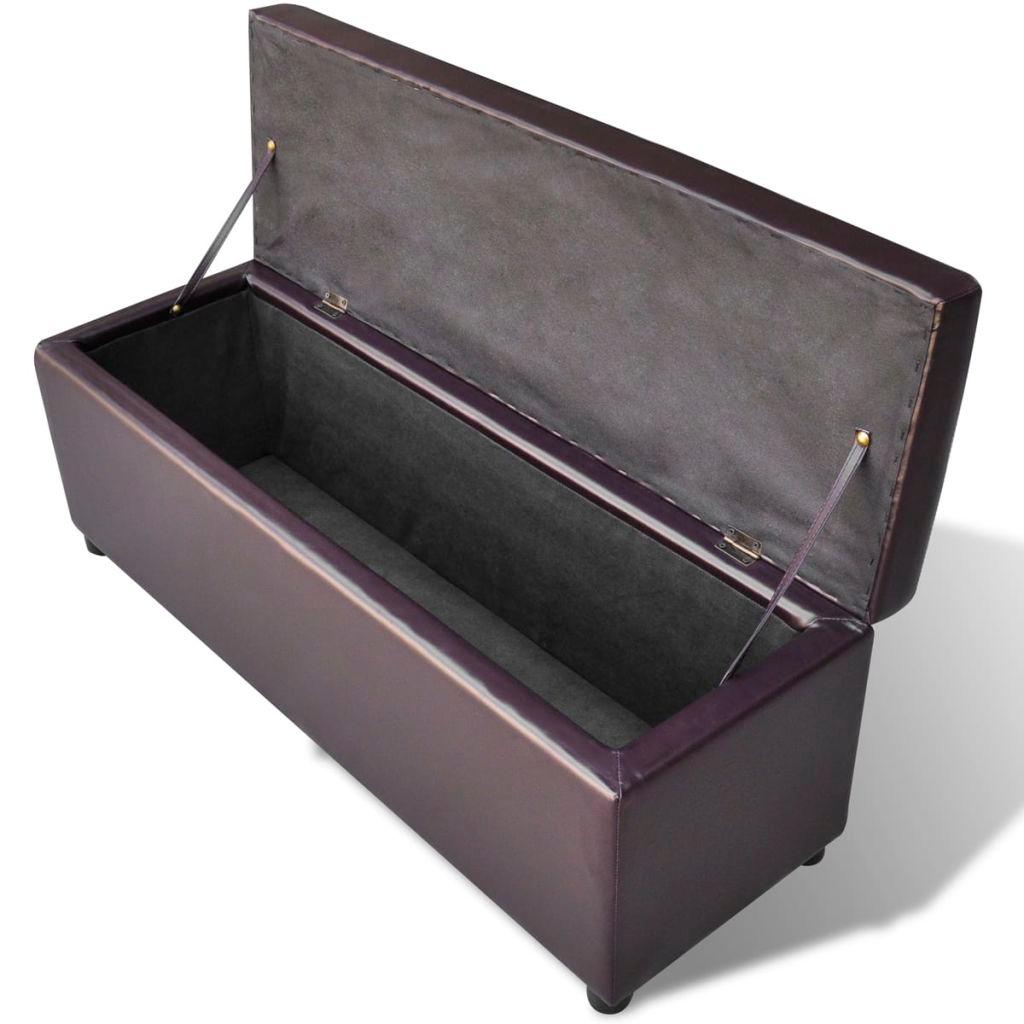 Panca pouf sgabello panca portaoggetti in legno marrone 3002030