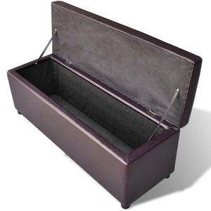 Panca pouf sgabello panca portaoggetti in legno marrone 3002030