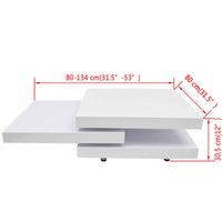 Tavolino da CaffÃ¨ con 3 Ripiani Bianco Lucido  cod mxl 13803