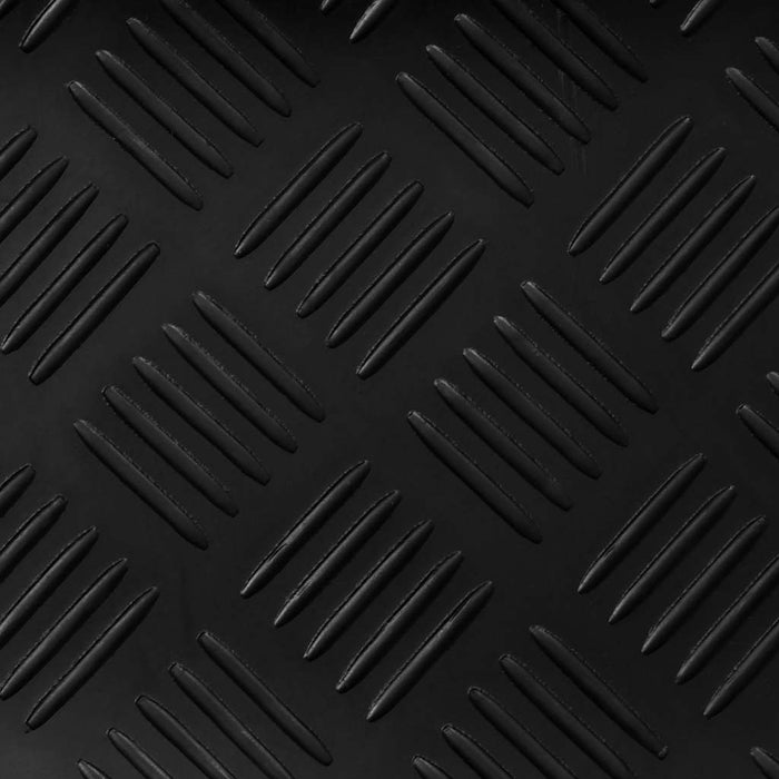 Tappetino Antiscivolo in Gomma 2 x 1 m a Lamiere Striate