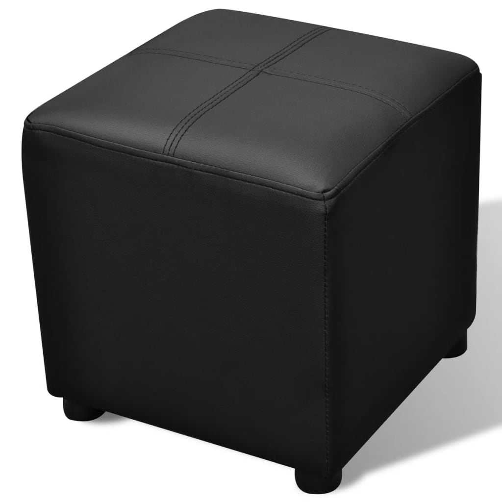 Set Cassapanche e Poggiapiedi in Pelle Artificiale Nero 241106