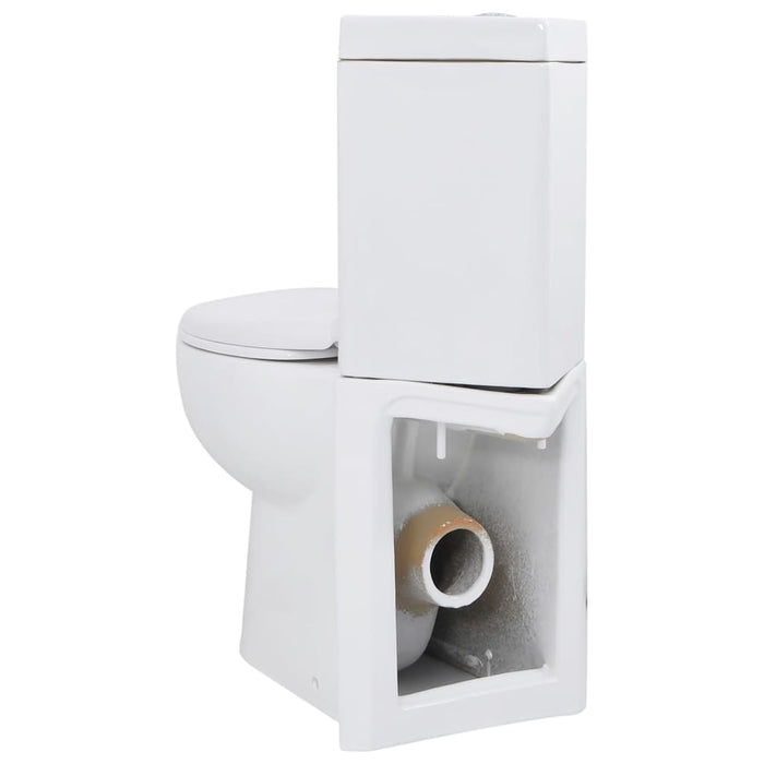 Vaso WC in Ceramica da Bagno ad Angolo Bianco 141133