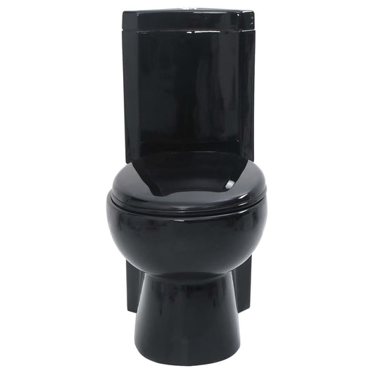 Vaso WC in Ceramica da Bagno ad Angolo Nero 141134