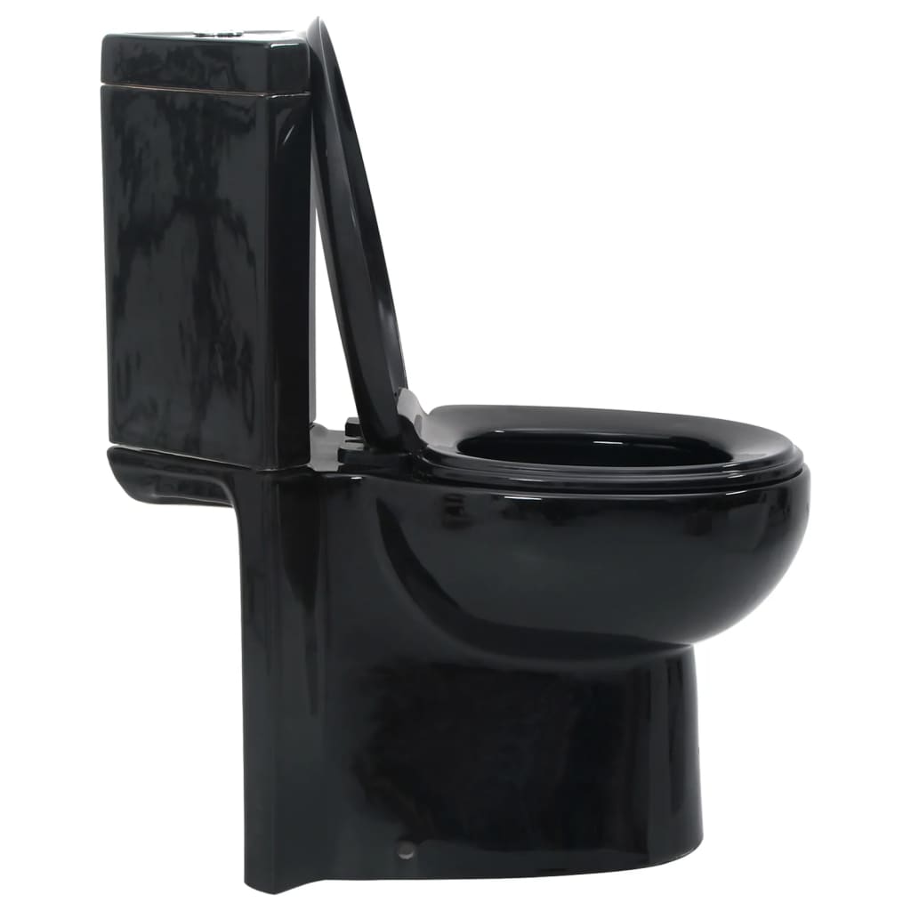 Vaso WC in Ceramica da Bagno ad Angolo Nero