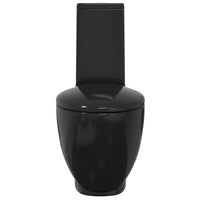 Vaso WC in Ceramica da Bagno Rotondo Base con Scarico Nero