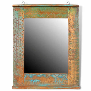 Armadietto in Legno di recupero solido per Bagno con Specchio cod mxl 31361