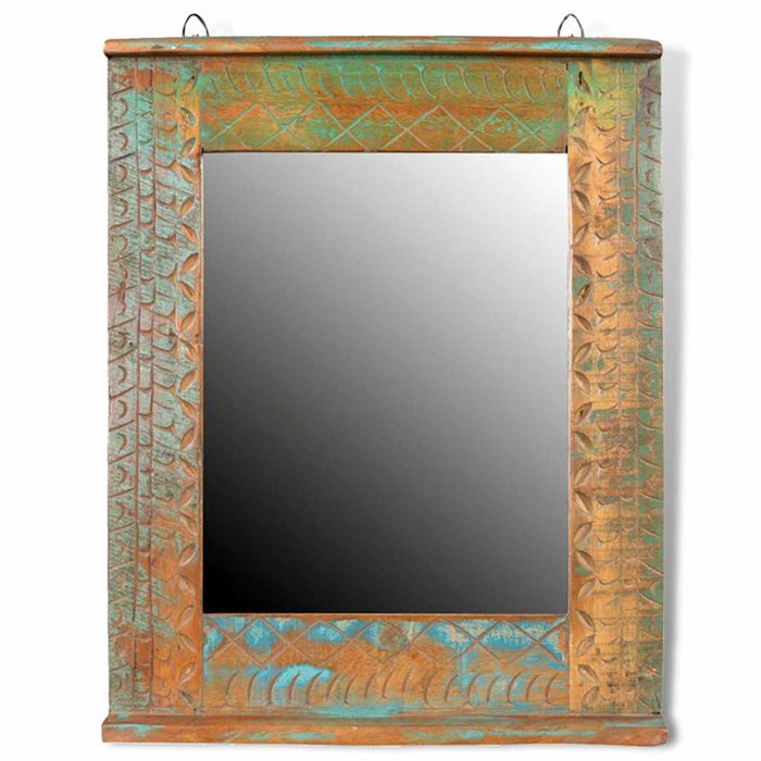 Armadietto in Legno di recupero solido per Bagno con Specchio cod mxl 31361