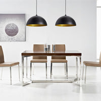 Lampada a Sospensione 2 pz Altezza Regolabile Semisferica Nera cod mxl 67705