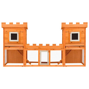 Conigliera all'Aperto Grande Gabbia Animali Piccoli 2 Casette 170174