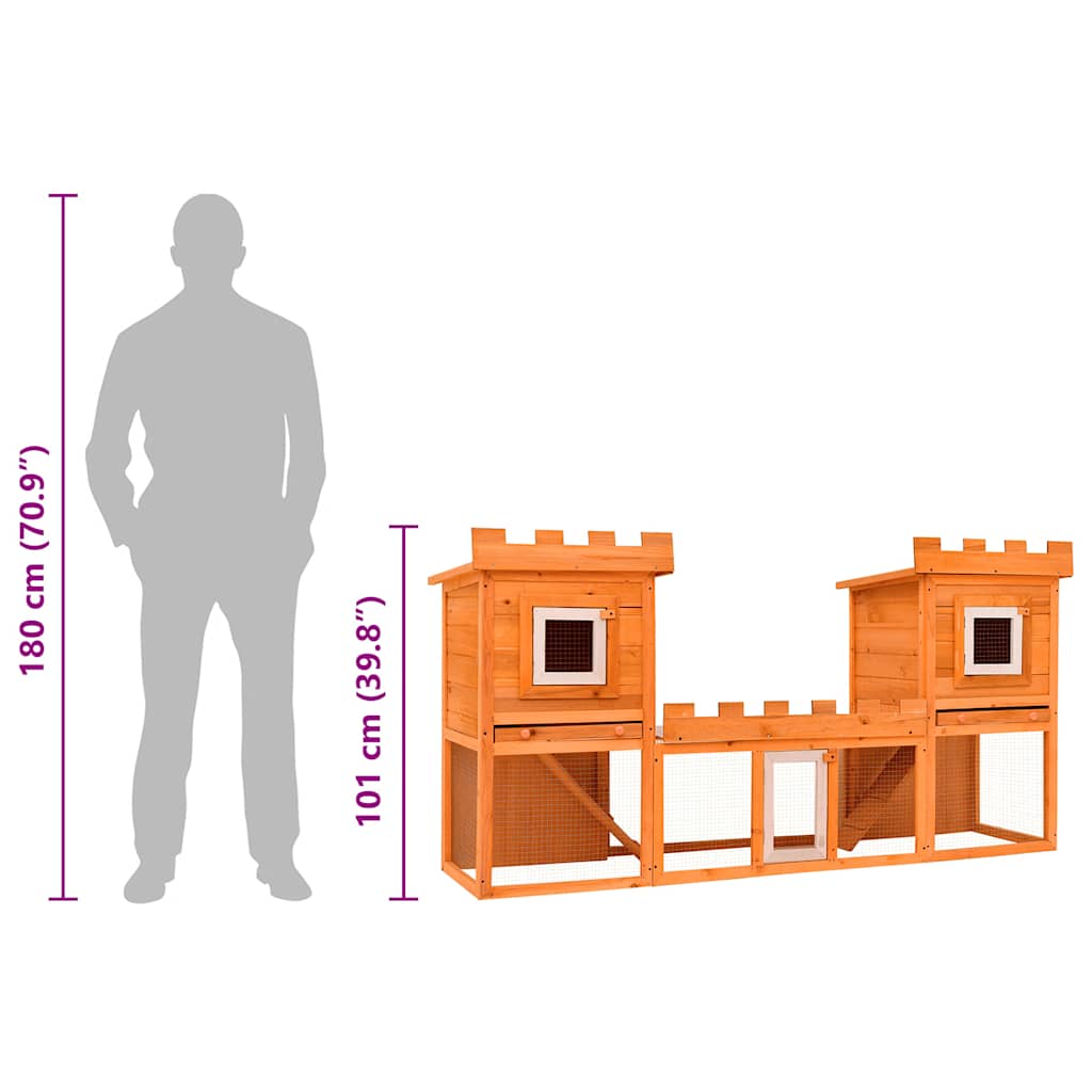 Conigliera all'Aperto Grande Gabbia Animali Piccoli 2 Casette 170174