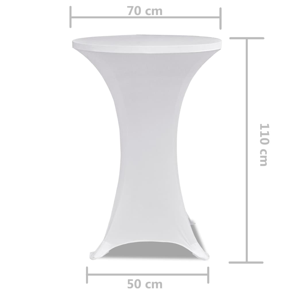 Copritavolo ?70 cm Bianco Tessuto elasticizzato 2 pezzi cod mxl 63557