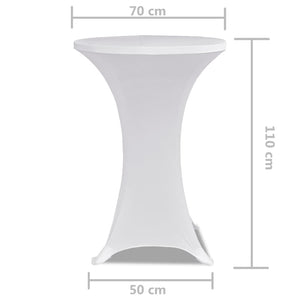 Copritavolo ?70 cm Bianco Tessuto elasticizzato 2 pezzi cod mxl 63557