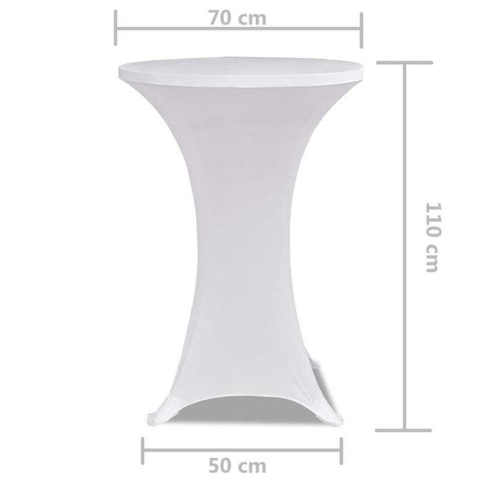 Copritavolo ?70 cm Bianco Tessuto elasticizzato 2 pezzi 241202