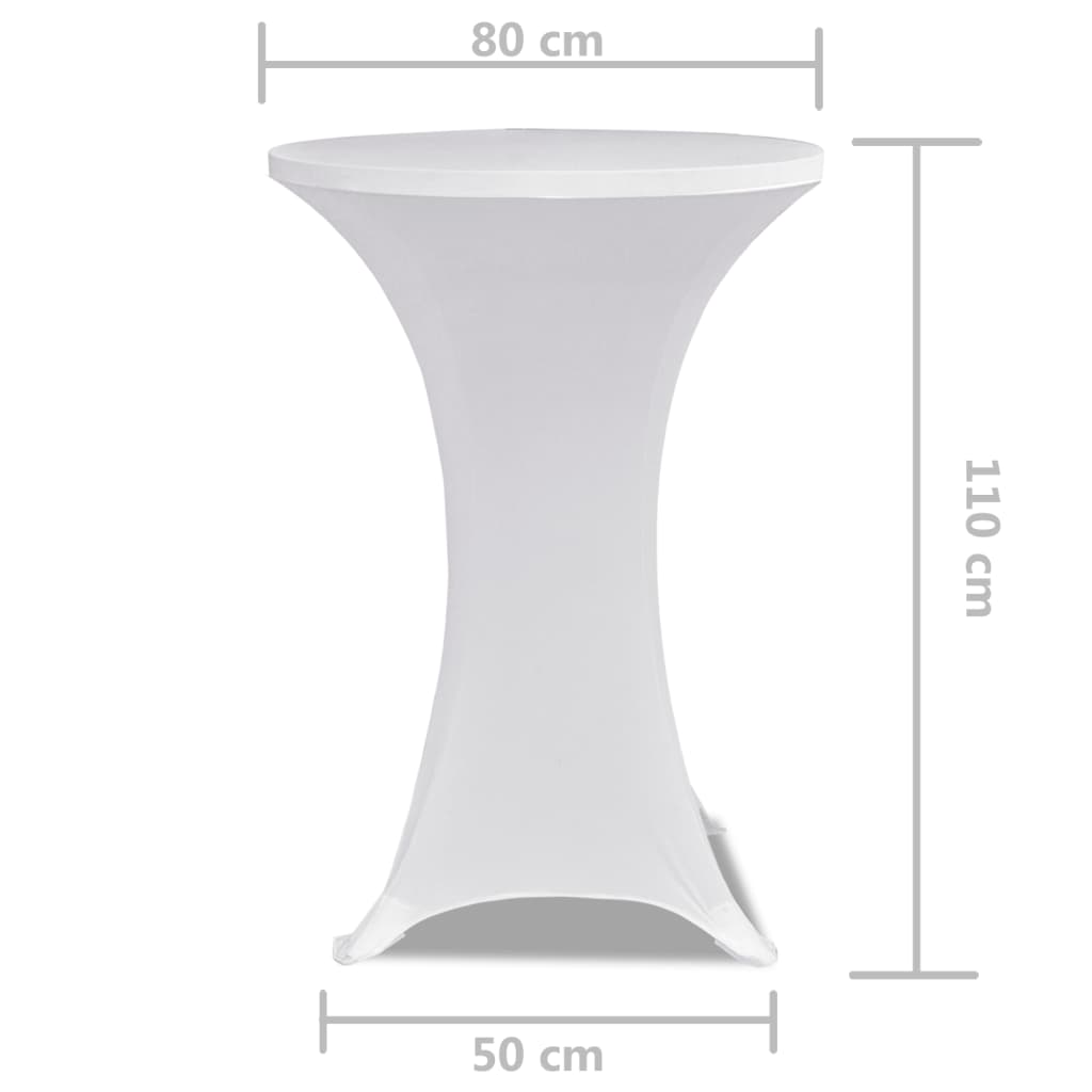 Copritavolo ?80 cm Bianco Tessuto elasticizzato 2 pezzi cod mxl 78210