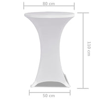 Copritavolo ?80 cm Bianco Tessuto elasticizzato 2 pezzi cod mxl 78210