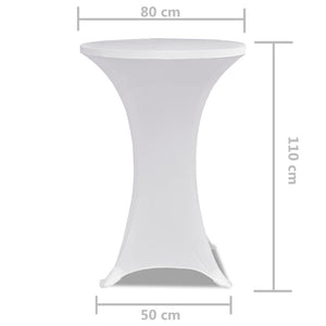 Copritavolo ?80 cm Bianco Tessuto elasticizzato 2 pezzi cod mxl 78210