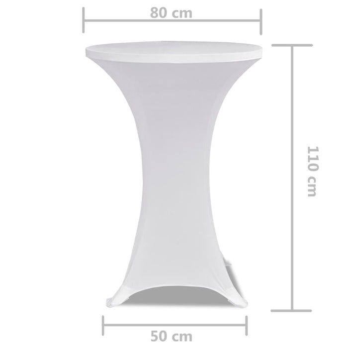 Copritavolo ?80 cm Bianco Tessuto elasticizzato 2 pezzi cod mxl 78210
