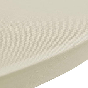Copritavolo ?60 cm Crema Tessuto elasticizzato 2 pezzi 241207