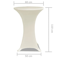 Copritavolo ?60 cm Crema Tessuto elasticizzato 2 pezzi 241207