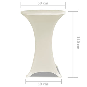 Copritavolo ?60 cm Crema Tessuto elasticizzato 2 pezzi 241207