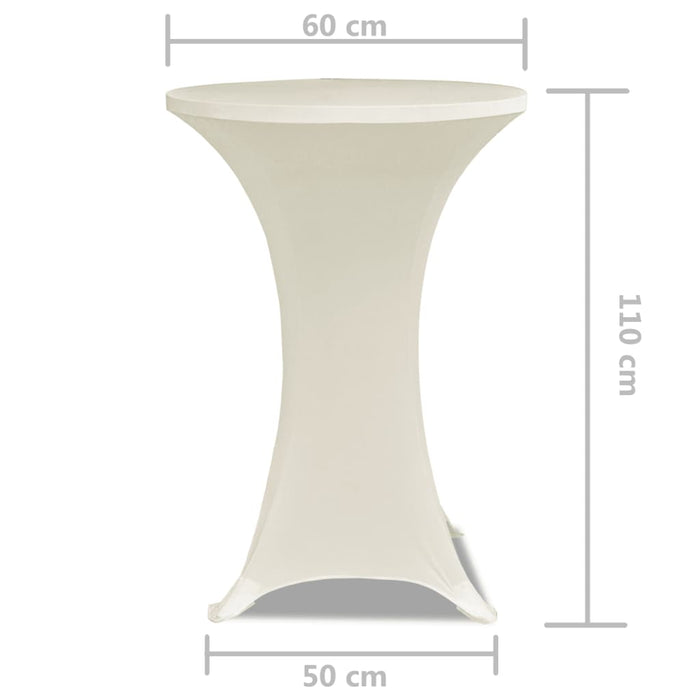 Copritavolo ?60 cm Crema Tessuto elasticizzato 2 pezzi 241207