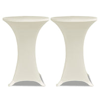 Copritavolo ?70 cm Crema Tessuto elasticizzato 2 pezzi 241208