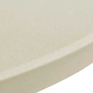 Copritavolo ?70 cm Crema Tessuto elasticizzato 2 pezzi 241208