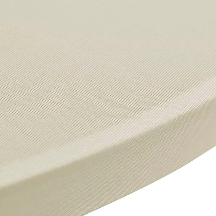 Copritavolo ?70 cm Crema Tessuto elasticizzato 2 pezzi 241208