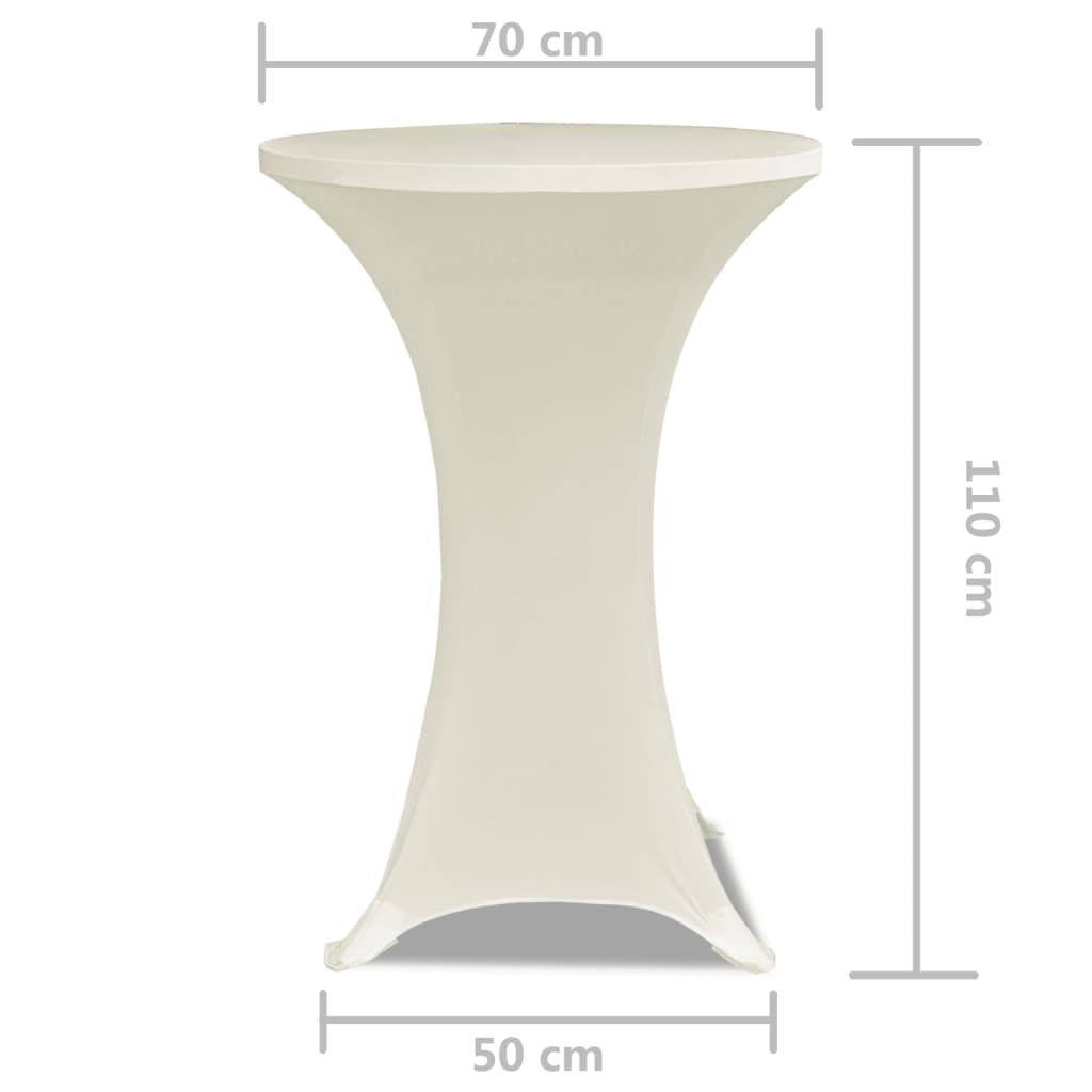 Copritavolo ?70 cm Crema Tessuto elasticizzato 2 pezzi 241208