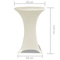 Copritavolo ?70 cm Crema Tessuto elasticizzato 2 pezzi 241208