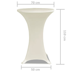 Copritavolo ?70 cm Crema Tessuto elasticizzato 2 pezzi 241208