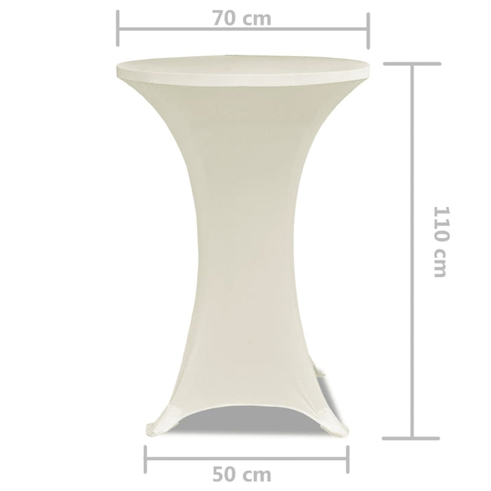 Copritavolo ?70 cm Crema Tessuto elasticizzato 2 pezzi 241208