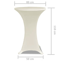 Copritavolo ?80 cm Crema Tessuto elasticizzato 2 pezzi 241209