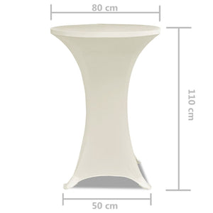 Copritavolo ?80 cm Crema Tessuto elasticizzato 2 pezzi 241209