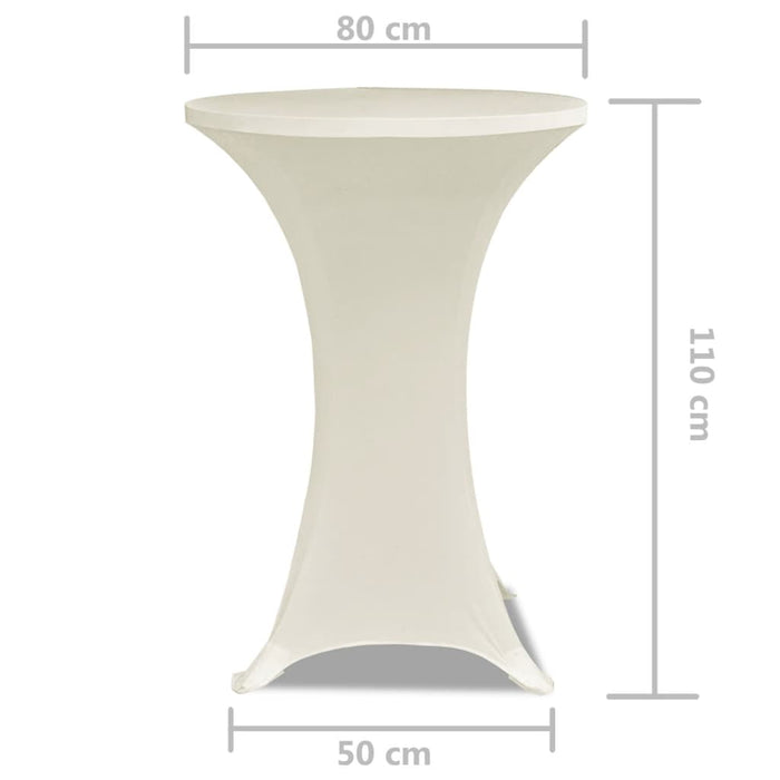 Copritavolo ?80 cm Crema Tessuto elasticizzato 2 pezzi 241209