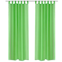 Tende Trasparenti 2 pz Verde Mela 140 x 175 cm cod mxl 75732