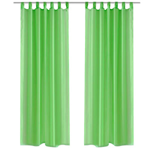 Tende Trasparenti 2 pz Verde Mela 140 x 175 cm cod mxl 75732