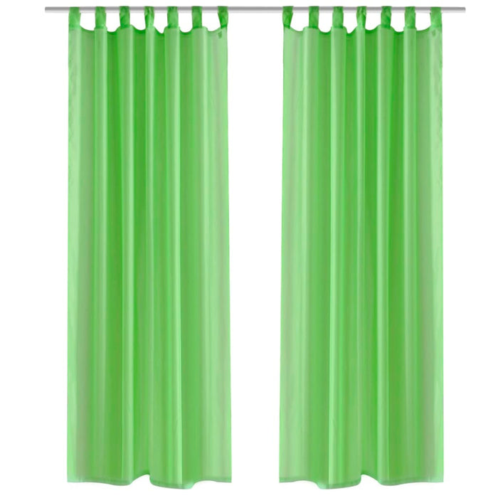Tende Trasparenti 2 pz Verde Mela 140 x 175 cm cod mxl 75732
