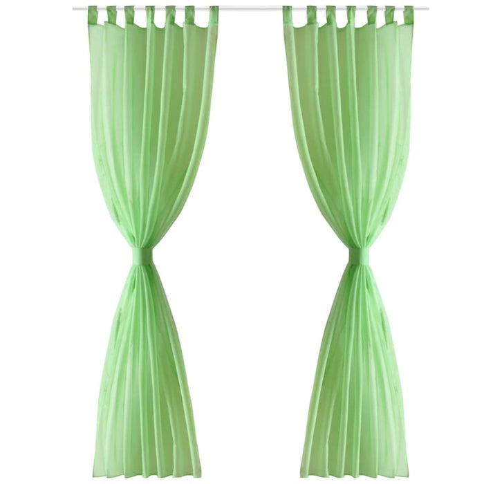 Tende Trasparenti 2 pz Verde Mela 140 x 175 cm 130203