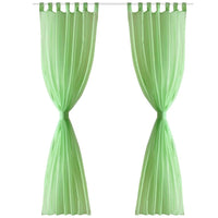 Tende Trasparenti 2 pz Verde Mela 140 x 175 cm cod mxl 75732