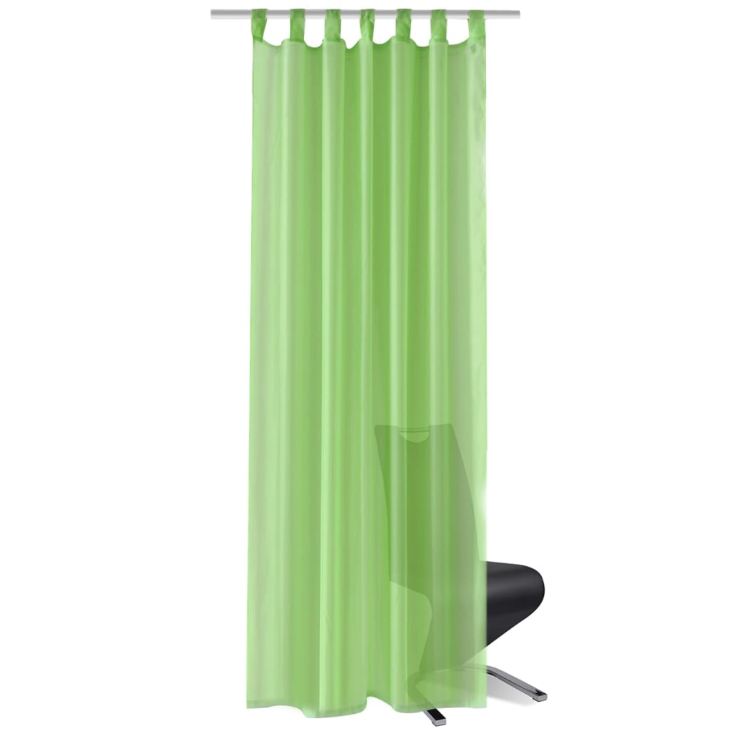 Tende Trasparenti 2 pz Verde Mela 140 x 175 cm 130203