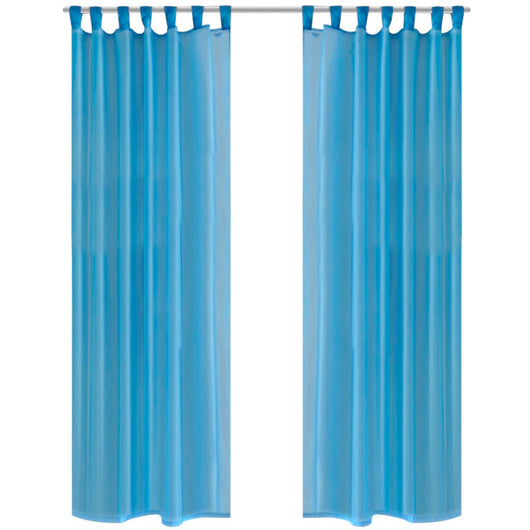 Tenda Trasparente Colore Turchese 140 x 175 cm 2 pezzi cod mxl 67344