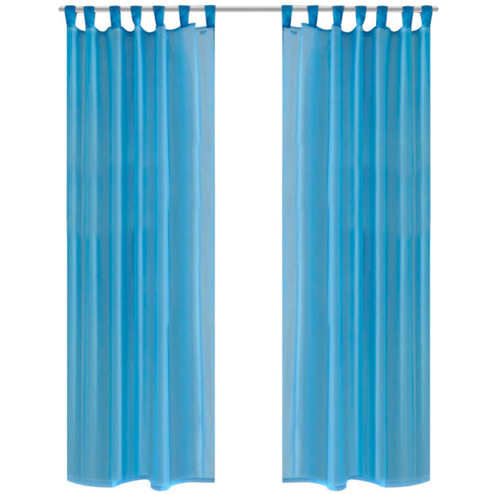 Tende Trasparenti 2 pz Turchese 140 x 245 cm cod mxl 73731