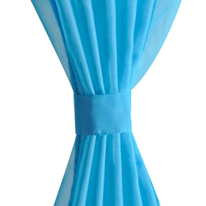 Tende Trasparenti 2 pz Turchese 140 x 245 cm 130208