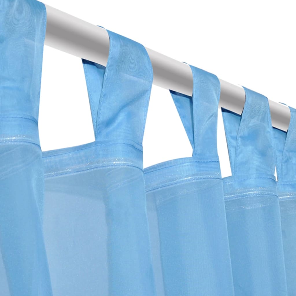 Tende Trasparenti 2 pz Turchese 140 x 245 cm cod mxl 73731