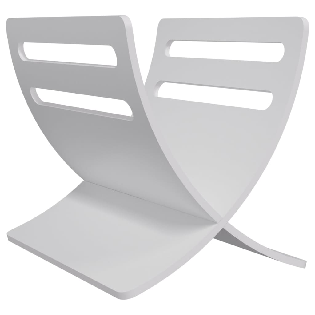 Portariviste da Pavimento in Legno Bianco 241219