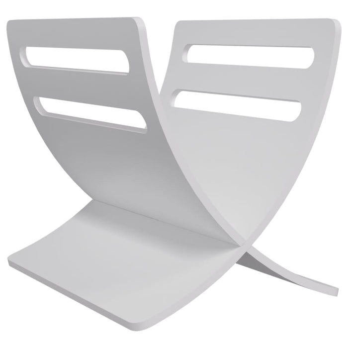 Portariviste da Pavimento in Legno Bianco 241219