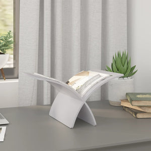 Portariviste da Pavimento in Legno Bianco 241219