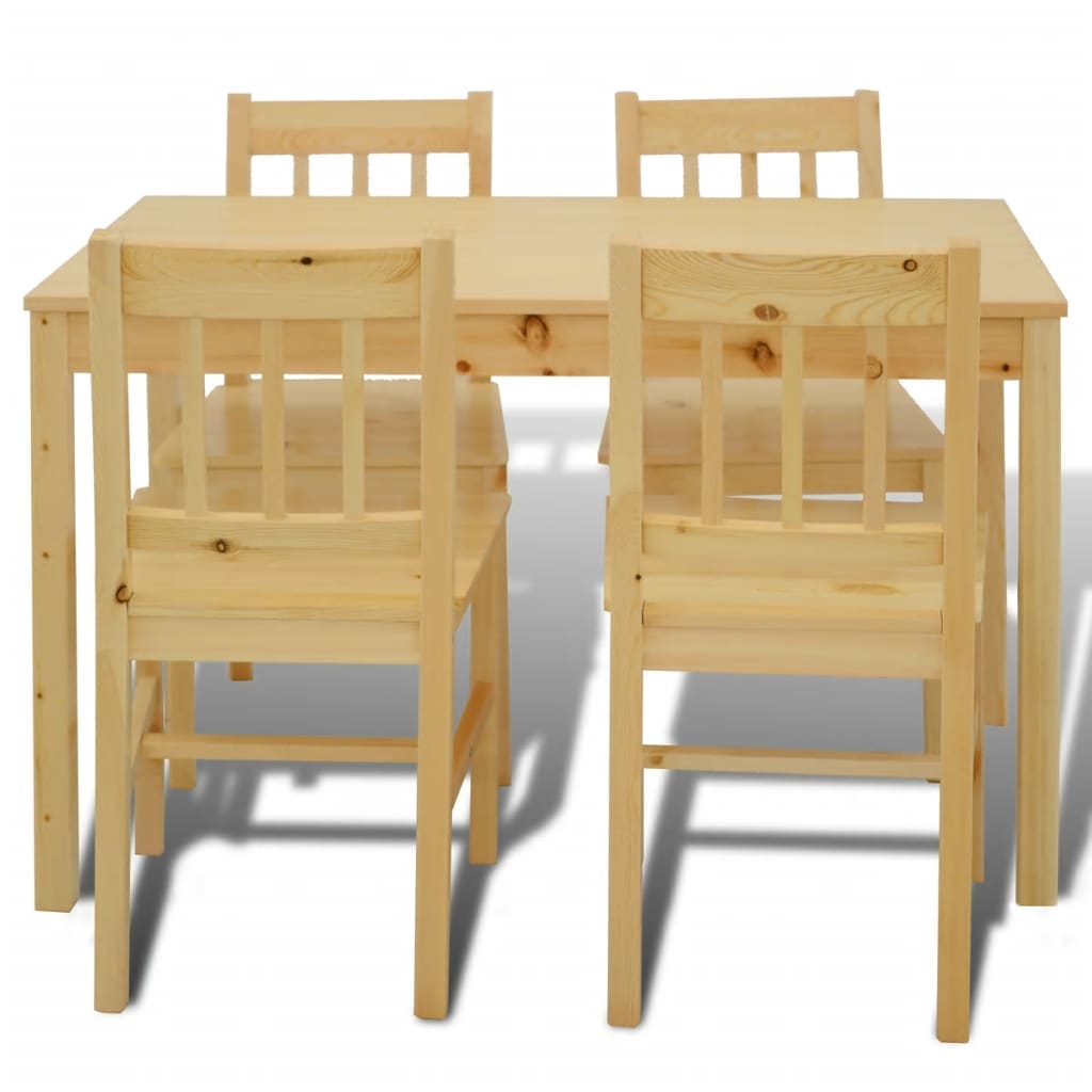 Tavolo con 4 sedie in Legno Naturale cod mxl 12802