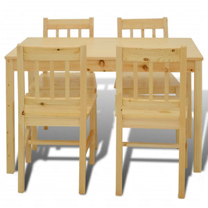 Tavolo con 4 sedie in Legno Naturale cod mxl 12802
